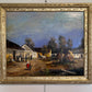 Attila Nagy (Hungarian, b.1928) Oil painting on Canvas , Farm Landscape, Framed