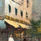 Listed Artist C. Burnett oil painting on canvas, Paris street view Framed Signed