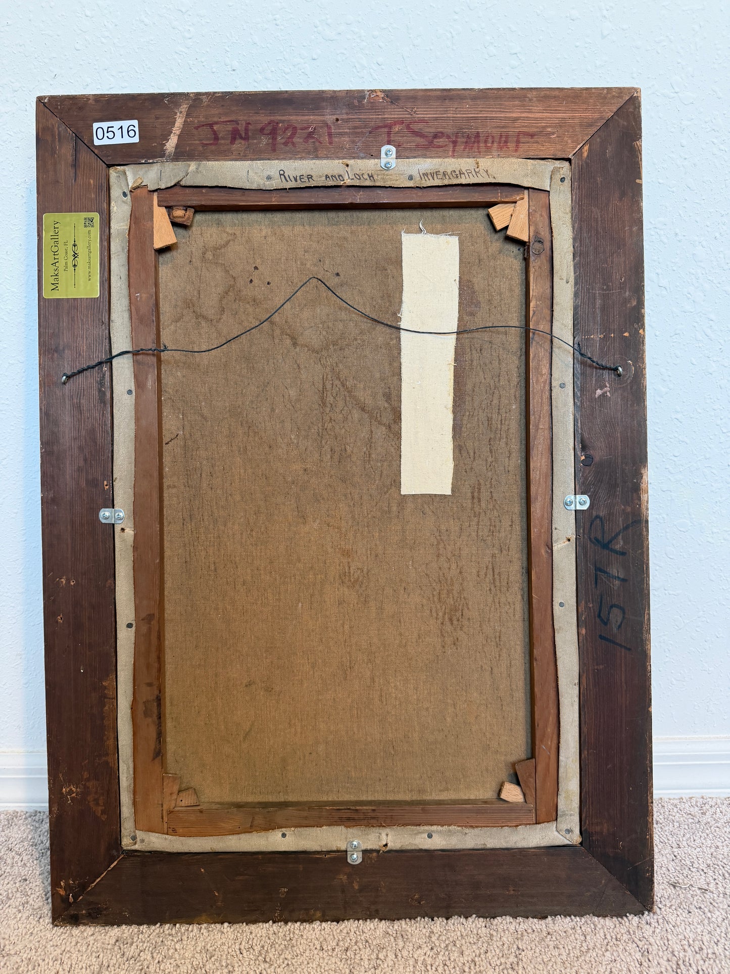 Tom Seymour (British, 1844-1904) Antique Oil on canvas, Landscape, Gilt Frame