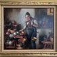 German Artist L.V. Strauss Oil painting on Canvas, Genre Scene, Framed