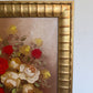 Vintage Floral Still Life Oil Painting Roses Signed Framed Classic Bouquet