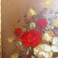 Vintage Floral Still Life Oil Painting Roses Signed Framed Classic Bouquet