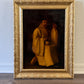 Antique 19c. Oil Painting Monk Portrait by E.C. Edson Gilt Frame Religious Art
