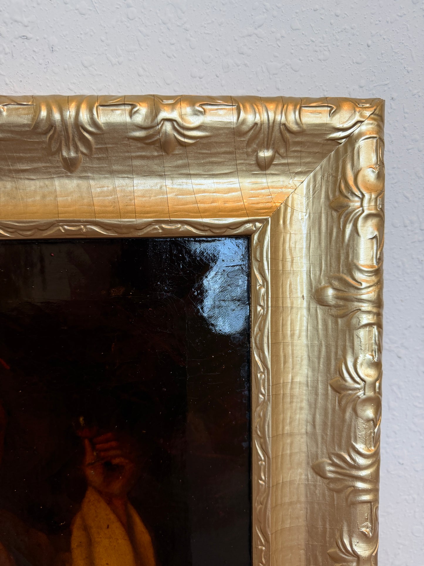 Antique 19c. Oil Painting Monk Portrait by E.C. Edson Gilt Frame Religious Art