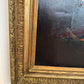 Antique 19c. Original Oil Painting French school Huntress, Signed, Gild Frame