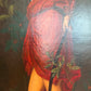 Antique 19c. Original Oil Painting French school Huntress, Signed, Gild Frame