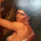 Antique 19c. Original Oil Painting French school Huntress, Signed, Gild Frame