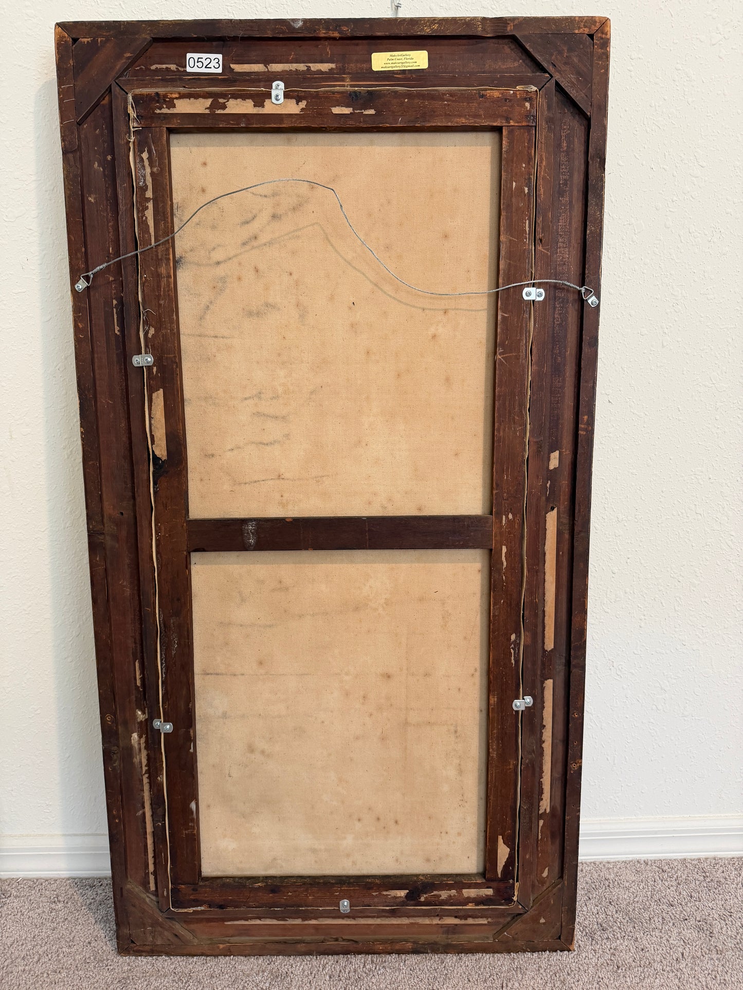 Antique 19c. Original Oil Painting French school Huntress, Signed, Gild Frame