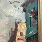 Vintage Paris Street Scene Oil Painting Panthéon Gilt Frame Impressionist