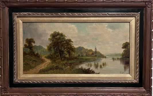 Edwin Cole (British 1868–1935) Antique 19c. Oil painting on canvas, Landscape