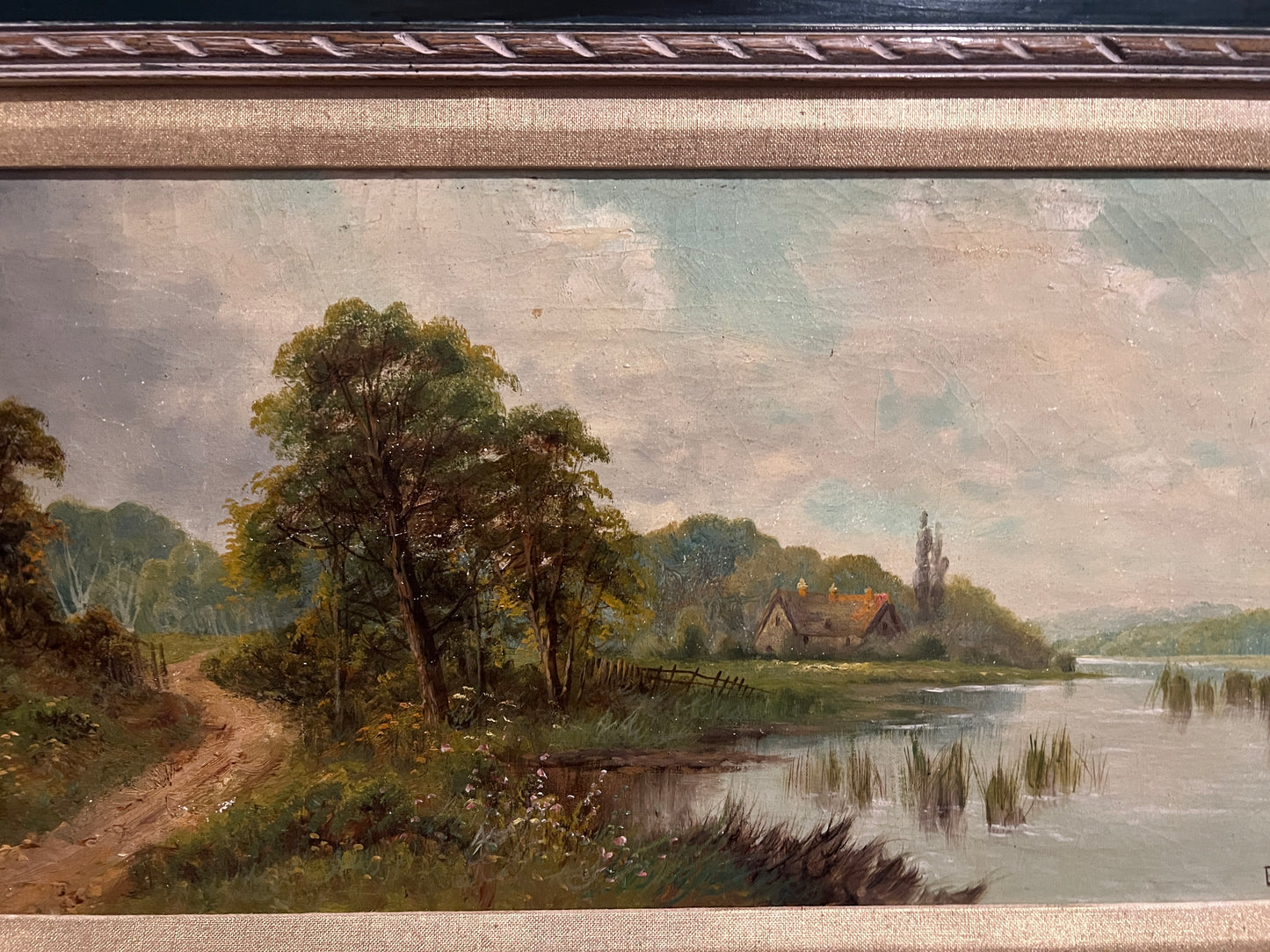 Edwin Cole (British 1868–1935) Antique 19c. Oil painting on canvas, Landscape