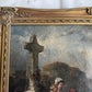 1899 Irma Vauthier Antique Oil Painting European Genre Scene by Gilt Frame