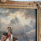 1899 Irma Vauthier Antique Oil Painting European Genre Scene by Gilt Frame