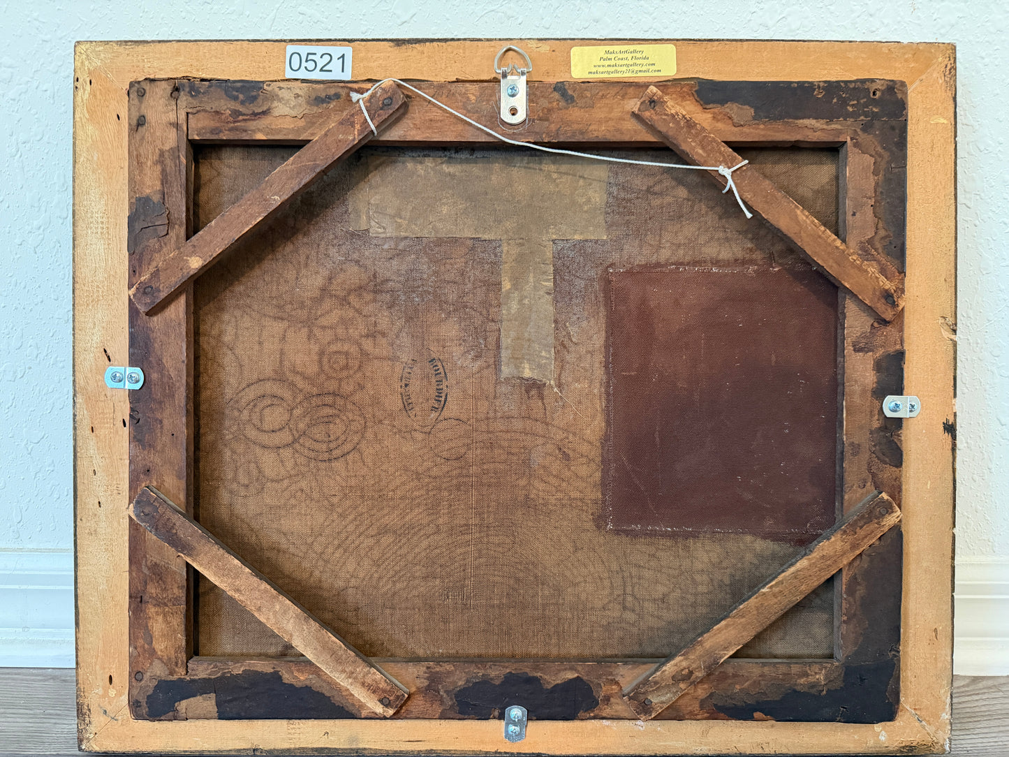 1899 Irma Vauthier Antique Oil Painting European Genre Scene by Gilt Frame