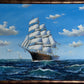 Large Original painting on canvas, seascape, Sailing Ship, signed, Framed