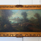 C. Patin Huge Vintage European Cityscape/ Landscape Oil Painting Gilt Frame