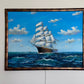 Large Original painting on canvas, seascape, Sailing Ship, signed, Framed