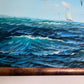 Large Original painting on canvas, seascape, Sailing Ship, signed, Framed