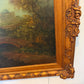 C. Patin Huge Vintage European Cityscape/ Landscape Oil Painting Gilt Frame