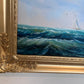 Abrose Large Oil painting on canvas, Seascape, Sailing Ship in the ocean, Framed