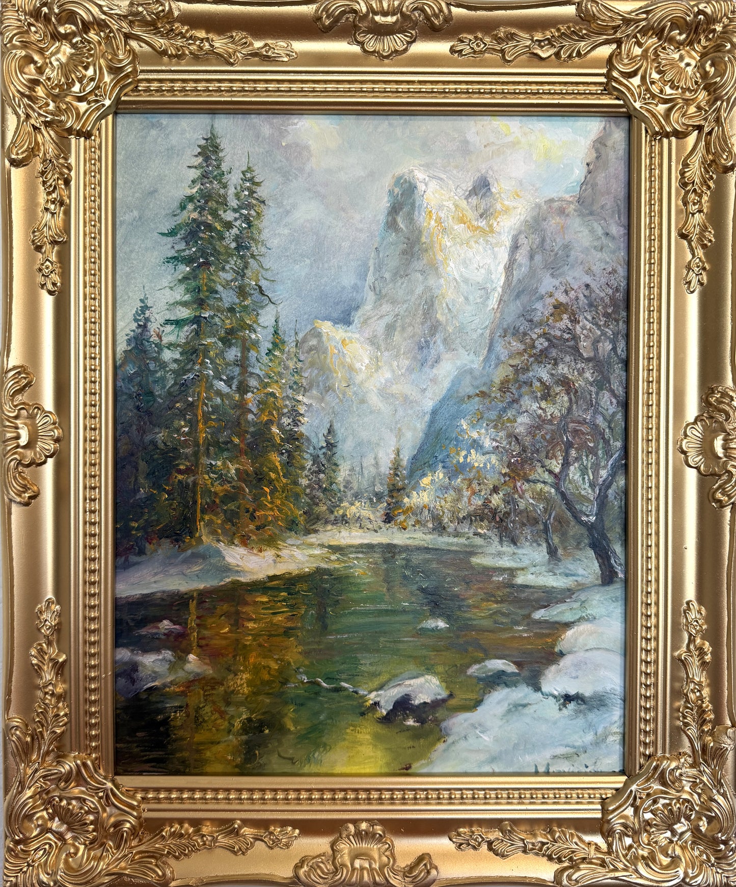 Landscape by Andrey Matvieiev (b. 1988) Original Oil Painting on board, Framed