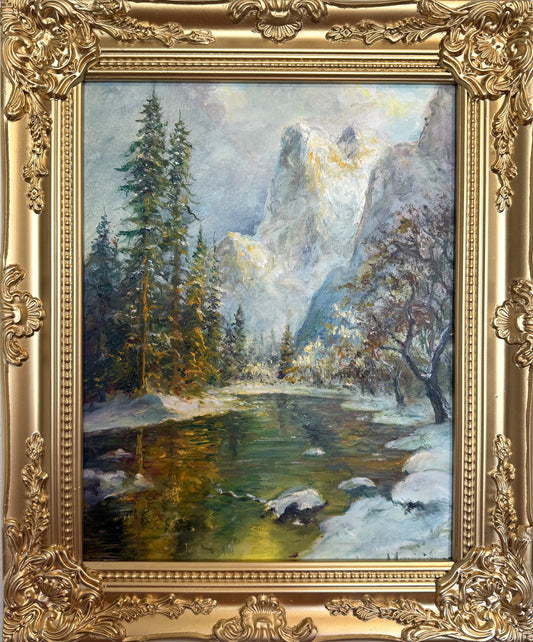 Landscape by Andrey Matvieiev (b. 1988) Original Oil Painting on board, Framed
