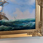 Abrose Large Oil painting on canvas, Seascape, Sailing Ship in the ocean, Framed