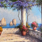 Italian Artist Moriani (20C) Coastal Landscape Oil on canvas painting, Framed