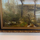 K.Roche Original Signed Oil Painting on Canvas Landscape, Ducks, Framed