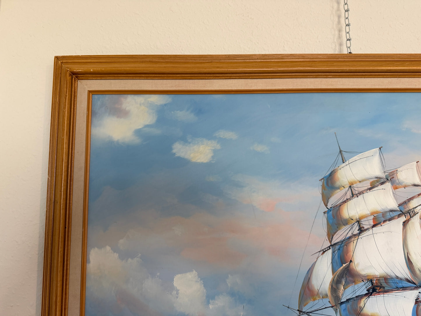 Ambrose Original Oil Painting Tall Ship at Sea Maritime Nautical Ocean Seascape
