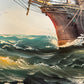 Ambrose Original Oil Painting Tall Ship at Sea Maritime Nautical Ocean Seascape