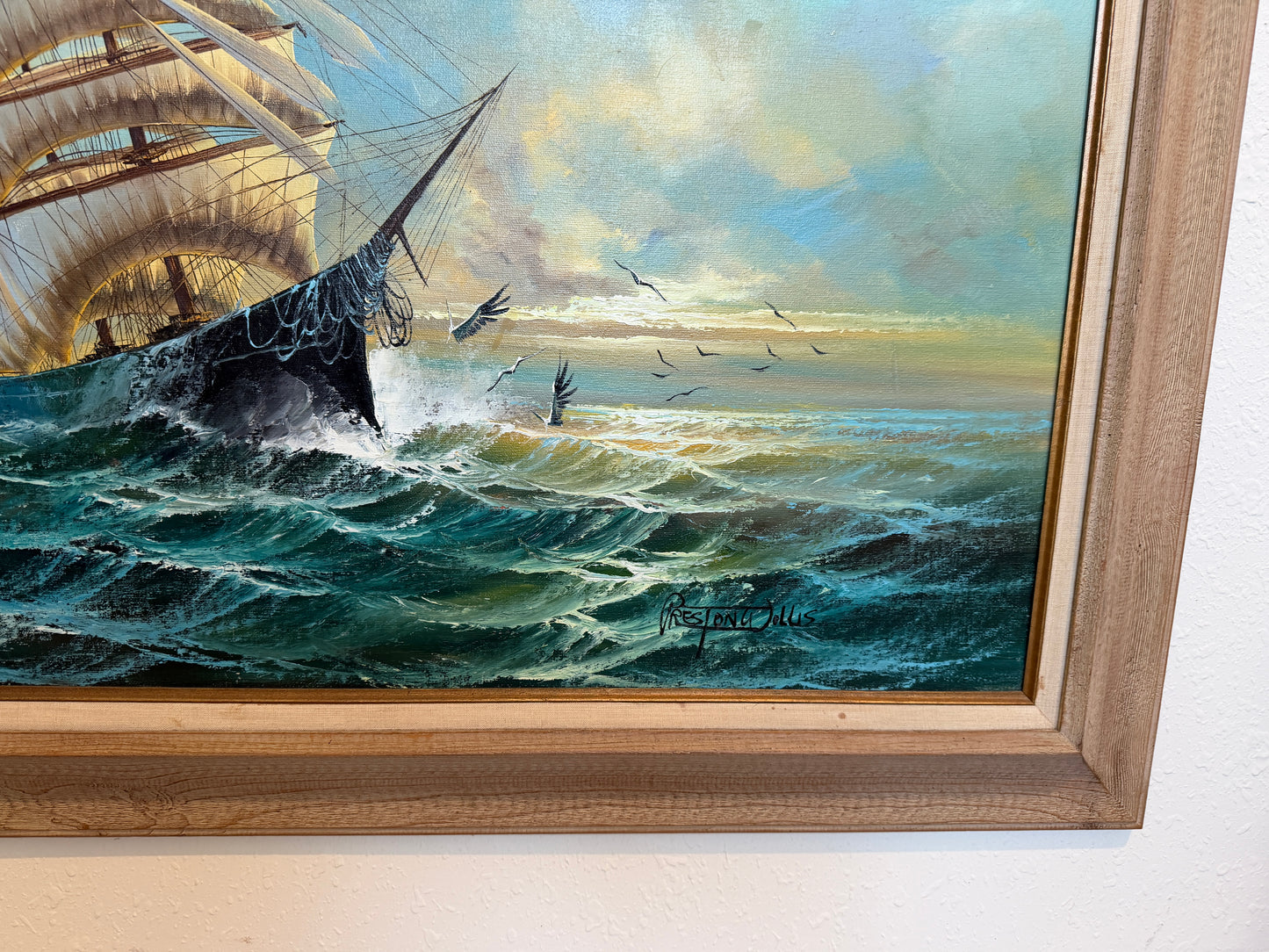 Preston Willis - Original Marine Oil Painting Tall Ship Nautical Seascape