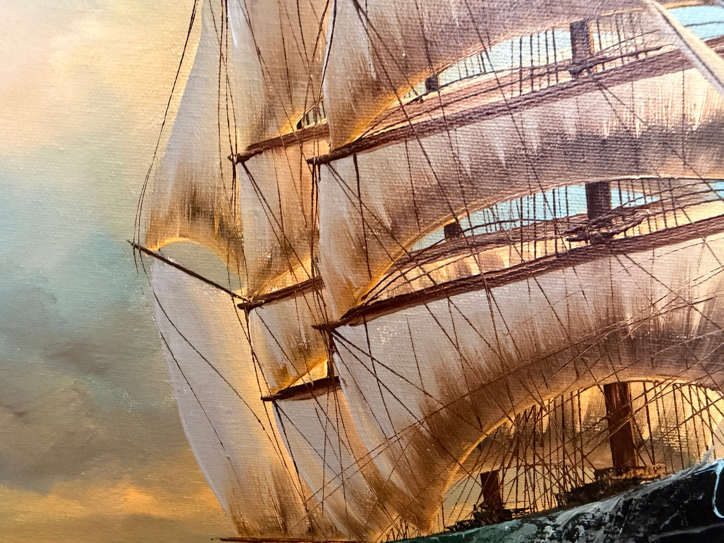 Preston Willis - Original Marine Oil Painting Tall Ship Nautical Seascape