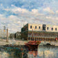 Remington Large oil painting on canvas cityscape, Italy Venice, Piazza San Marco