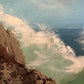 Vintage Original Maritime Oil Painting – Signed, Rocky Coast Waves Seascape