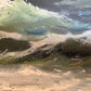 Vintage Original Maritime Oil Painting – Signed, Rocky Coast Waves Seascape