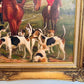 Original Oil Painting, English Fox Hunt Scene with Riders, Horses & Hounds