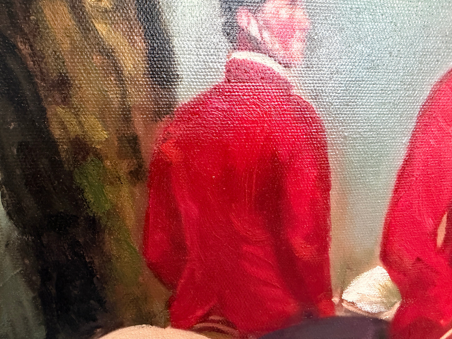 Original Oil Painting, English Fox Hunt Scene with Riders, Horses & Hounds