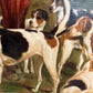 Original Oil Painting, English Fox Hunt Scene with Riders, Horses & Hounds