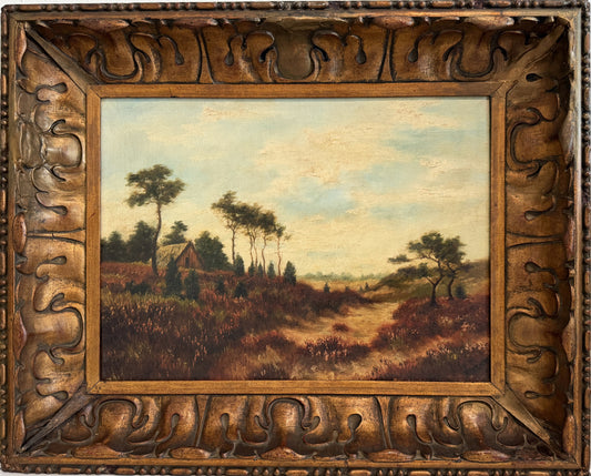 Antique original 19th Century English School Pastoral Landscape, Signed, Framed