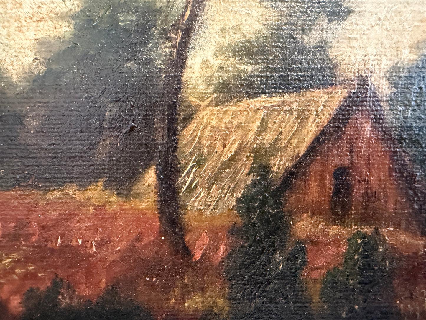 Antique original 19th Century English School Pastoral Landscape, Signed, Framed