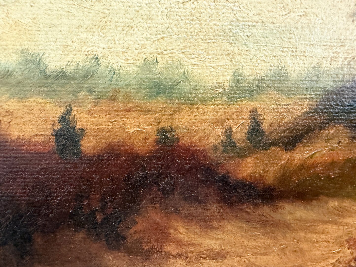 Antique original 19th Century English School Pastoral Landscape, Signed, Framed