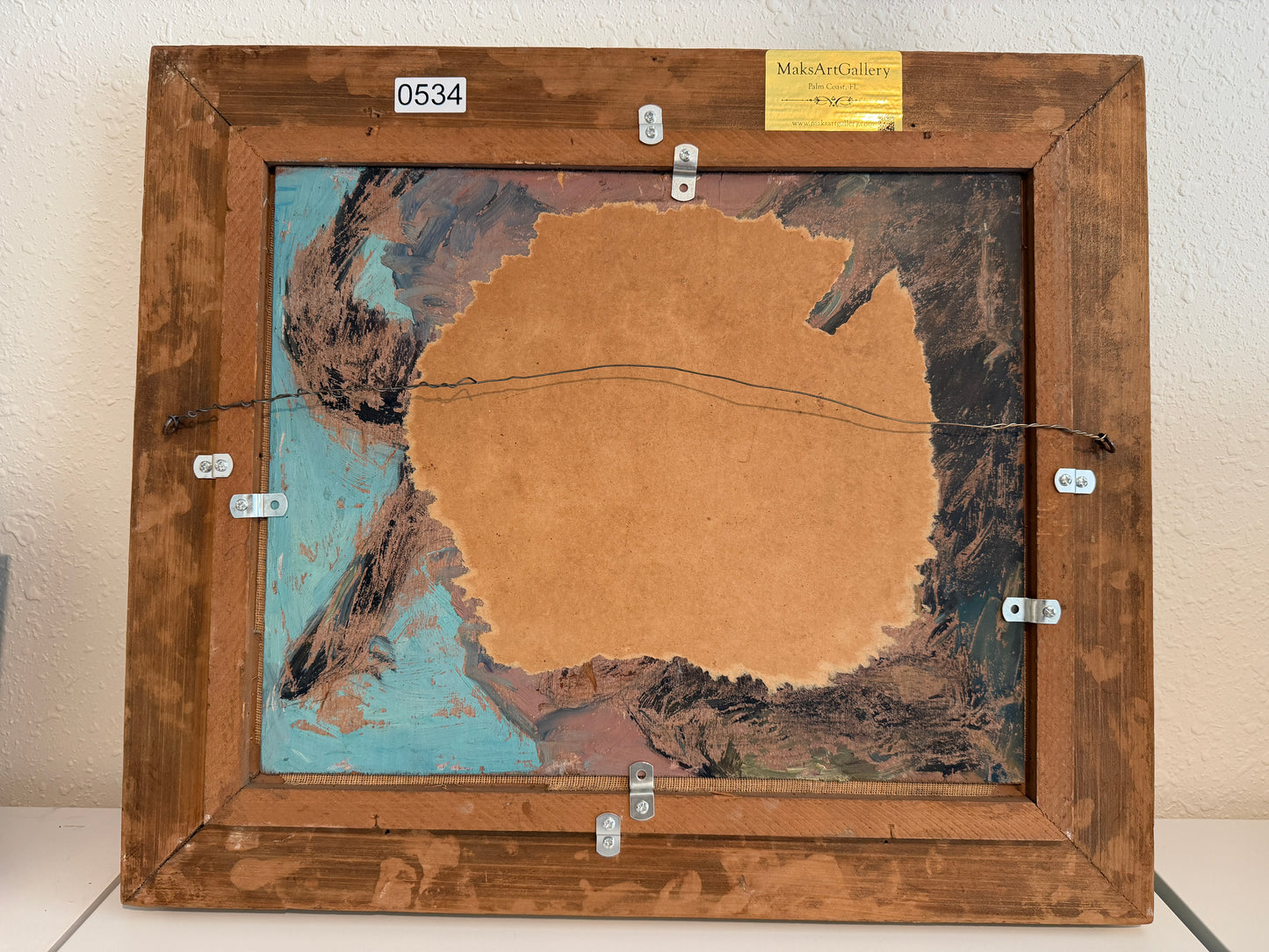 German School 1955 Signed Oil painting Ox Cart Rural Landscape Framed Art