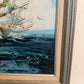 Listed Artist Hewett Jackson Original Oil Painting | Tall Ship Seascape | Framed