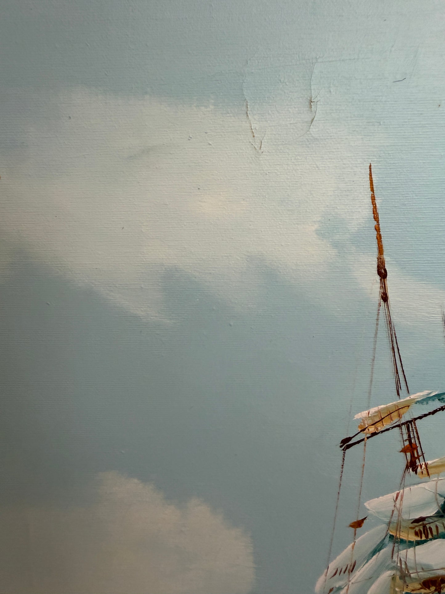 Listed Artist Hewett Jackson Original Oil Painting | Tall Ship Seascape | Framed