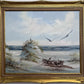 Signed S. Keith Original Painting on Canvas, Seascape, Coastal Landscape, framed