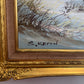 Signed S. Keith Original Painting on Canvas, Seascape, Coastal Landscape, framed