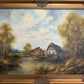 Josef Benda (German b.1937) Large Oil on canvas Painting Landscape Gold Frame