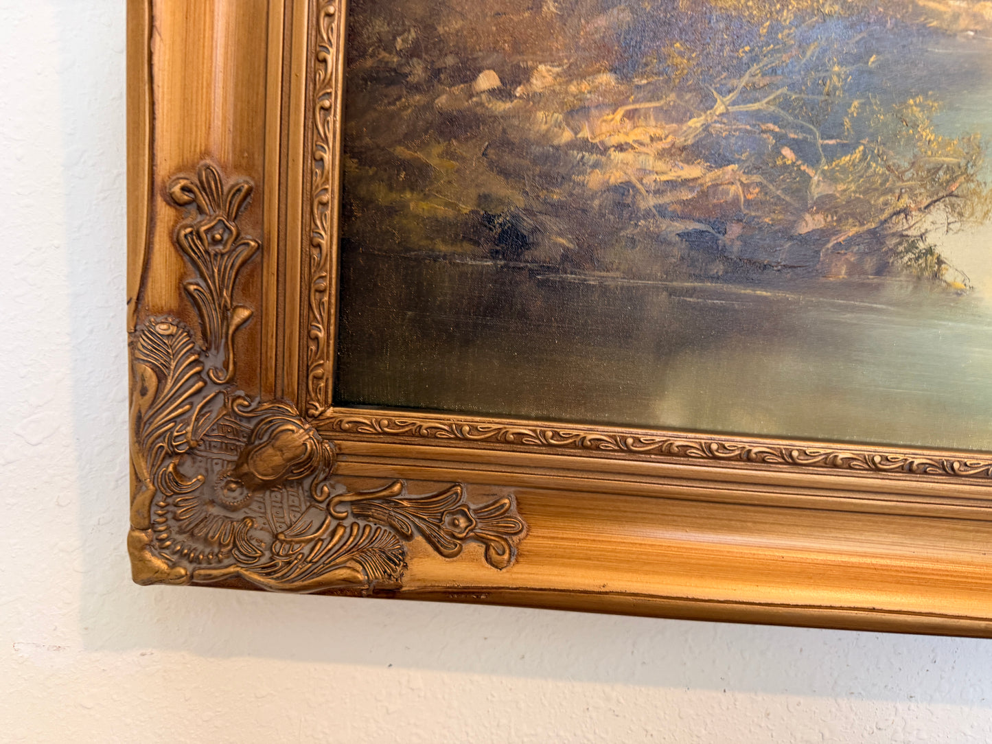 Josef Benda (German b.1937) Large Oil on canvas Painting Landscape Gold Frame