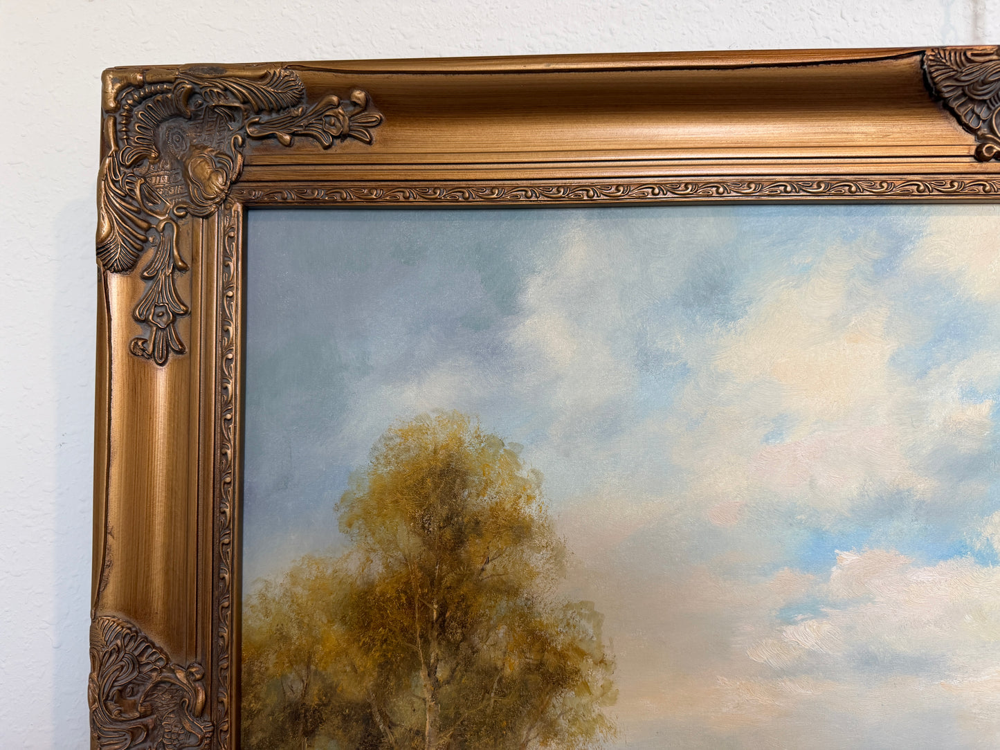 Josef Benda (German b.1937) Large Oil on canvas Painting Landscape Gold Frame